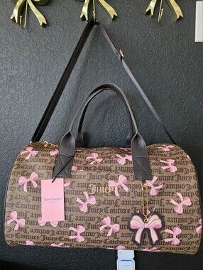 NWT Juicy Couture Simply Sweet Weekender - Dark Brown/Pink